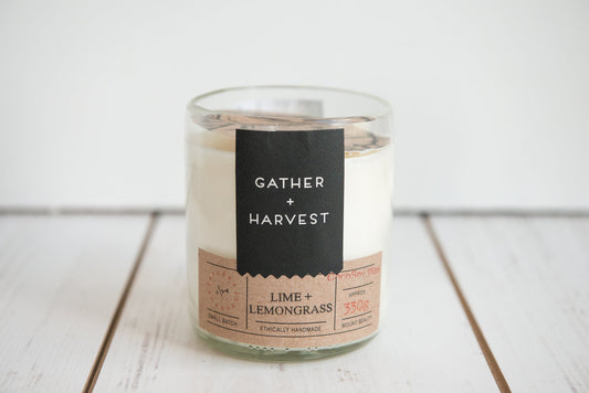 The handmade Lime & Lemongrass CocoSoy candle is ethically made in Mt Beauty as part of a small batch