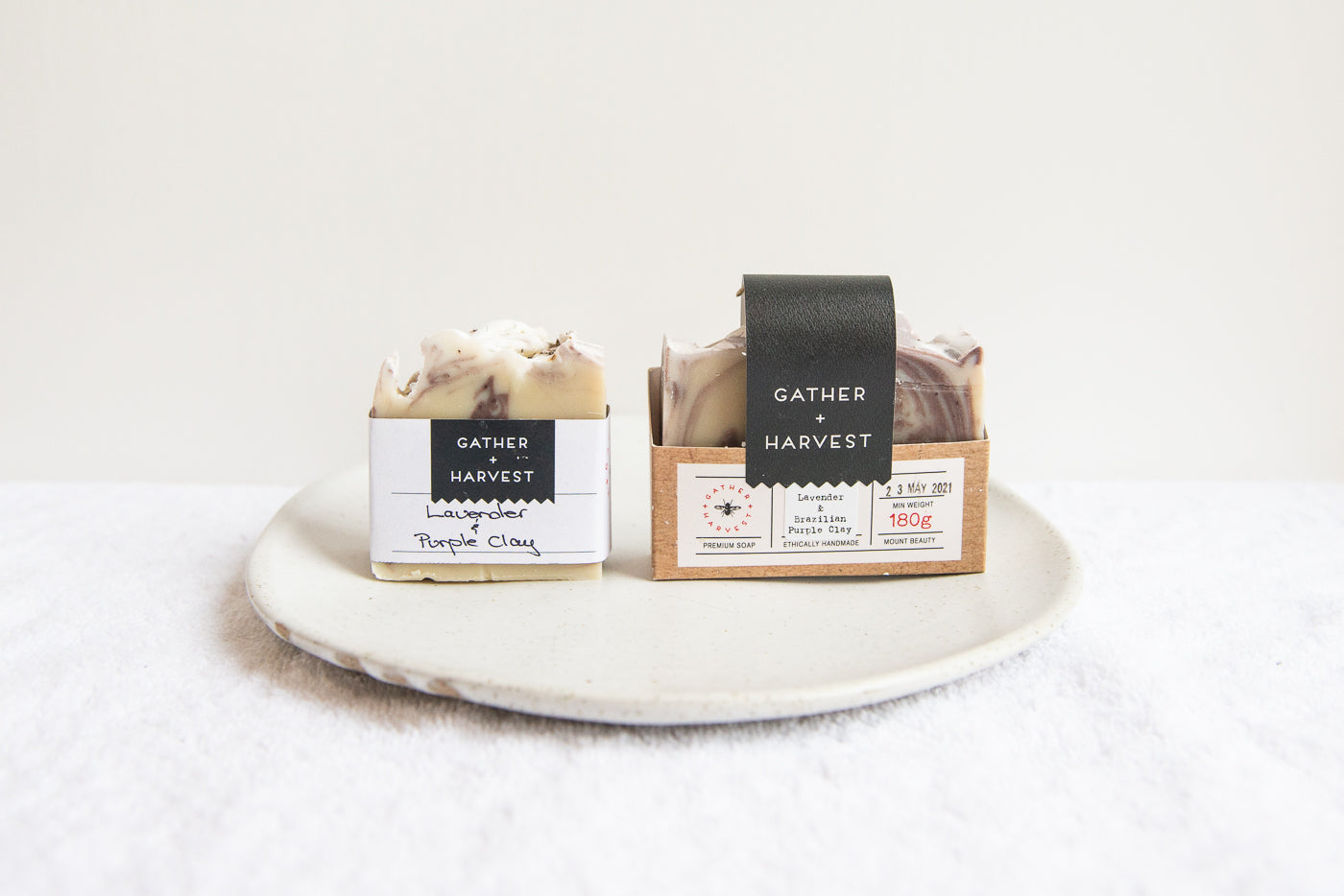 This handmade natural soap with Lavender & Brazilian Purple Clay deeply nourishes your skin