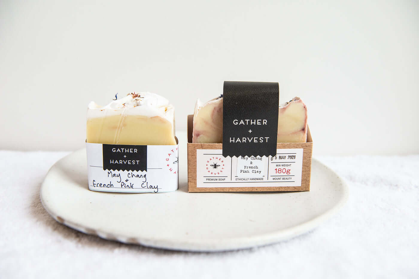 Natural Soap | Handmade in Australia | Gather + Harvest | May Chang and French Pink Clay | Buy online