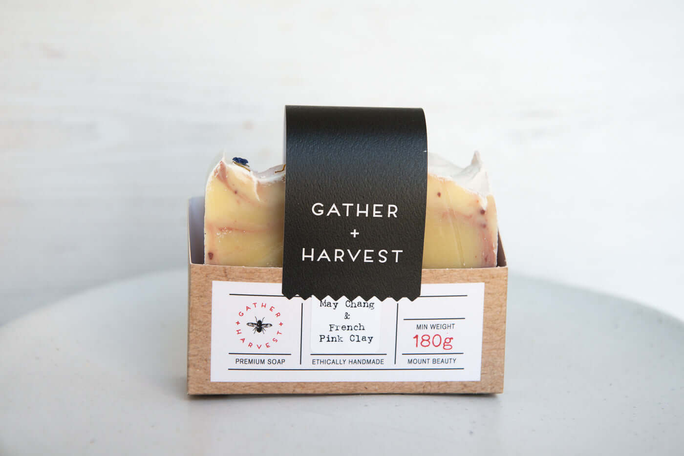 Natural Soap | Handmade in Australia | Gather + Harvest | May Chang and French Pink Clay | Buy online