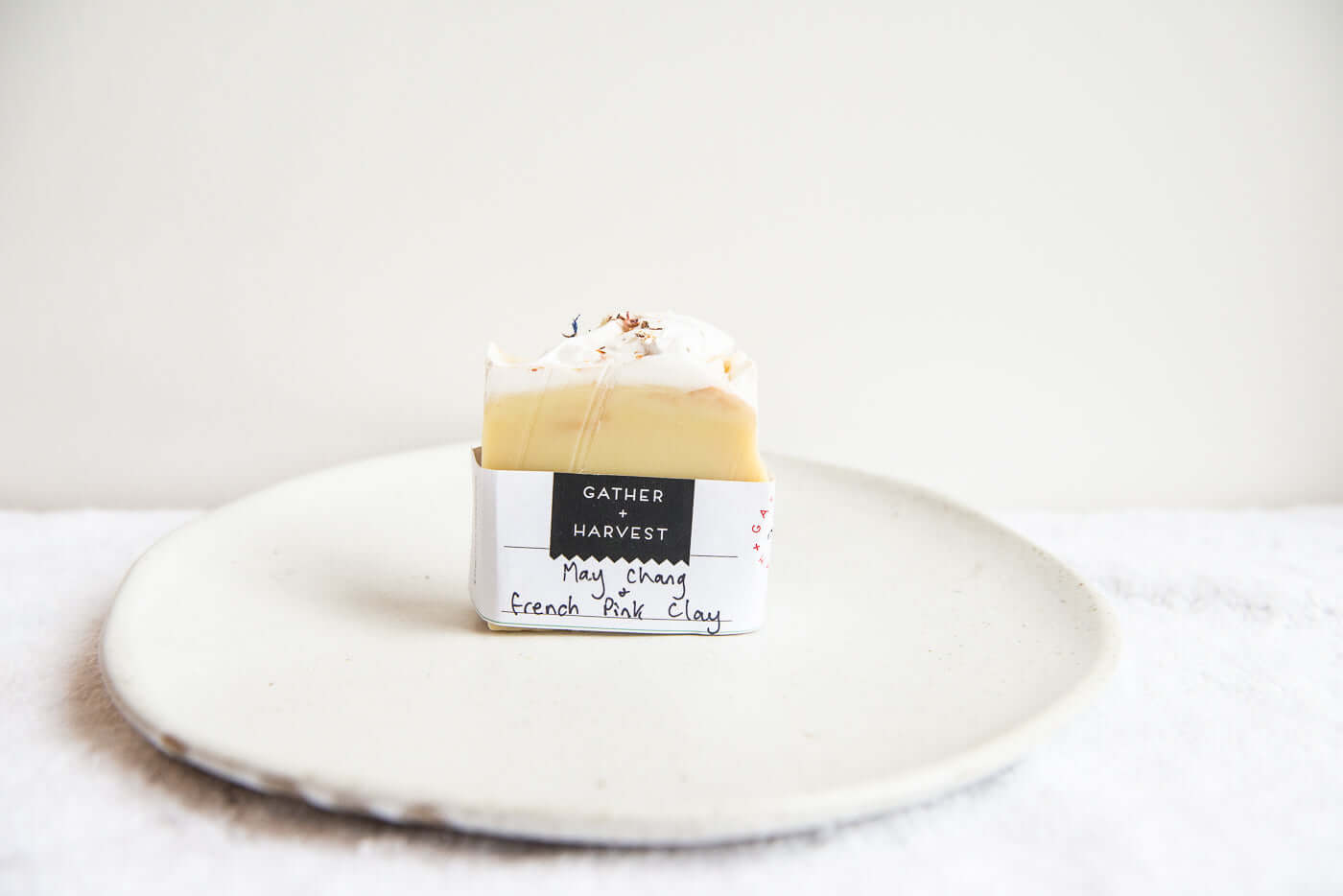 This handmade natural soap with May Chang and French Pink Clay Soap deeply nourishes your skin