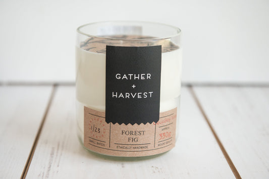 The handmade Forest Fig CocoSoy candle is ethically made in Mt Beauty as part of a small batch