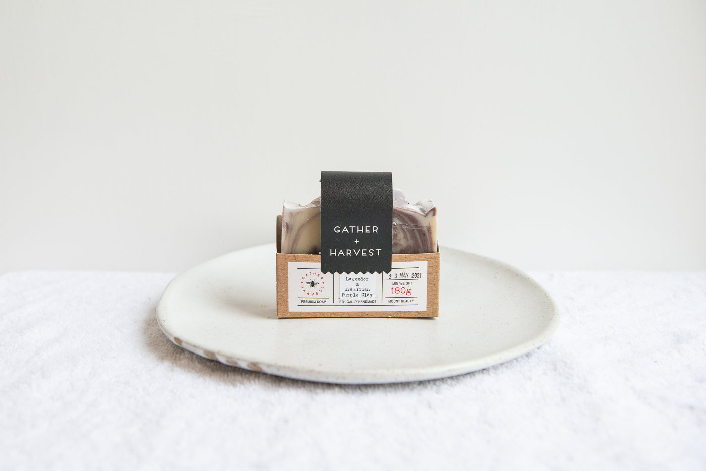 This handmade natural soap with  Lavender & Brazilian Purple Clay deeply nourishes your skin